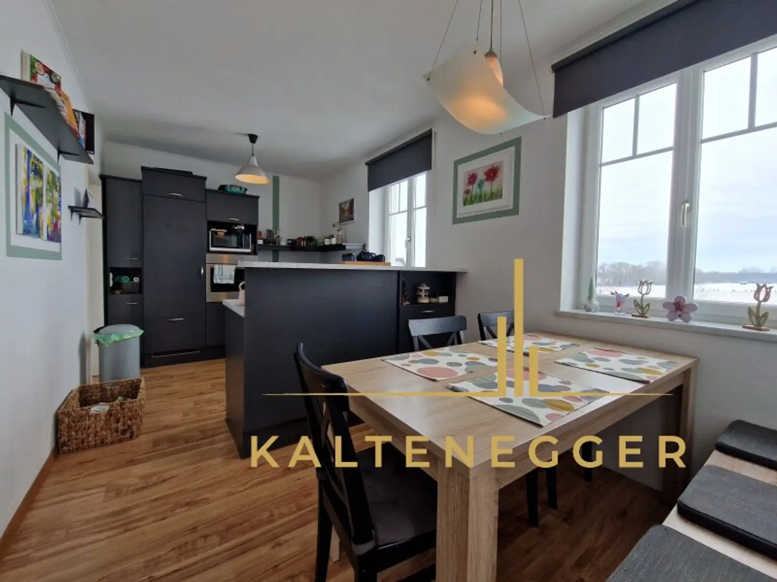 Wohneinheit 3: Küche mit Esszimmer ca. 13,77 m²