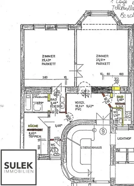 Adaptierungsbedürftige Erkerwohnung direkt beim Schloss Schönbrunn - 3 Zimmer