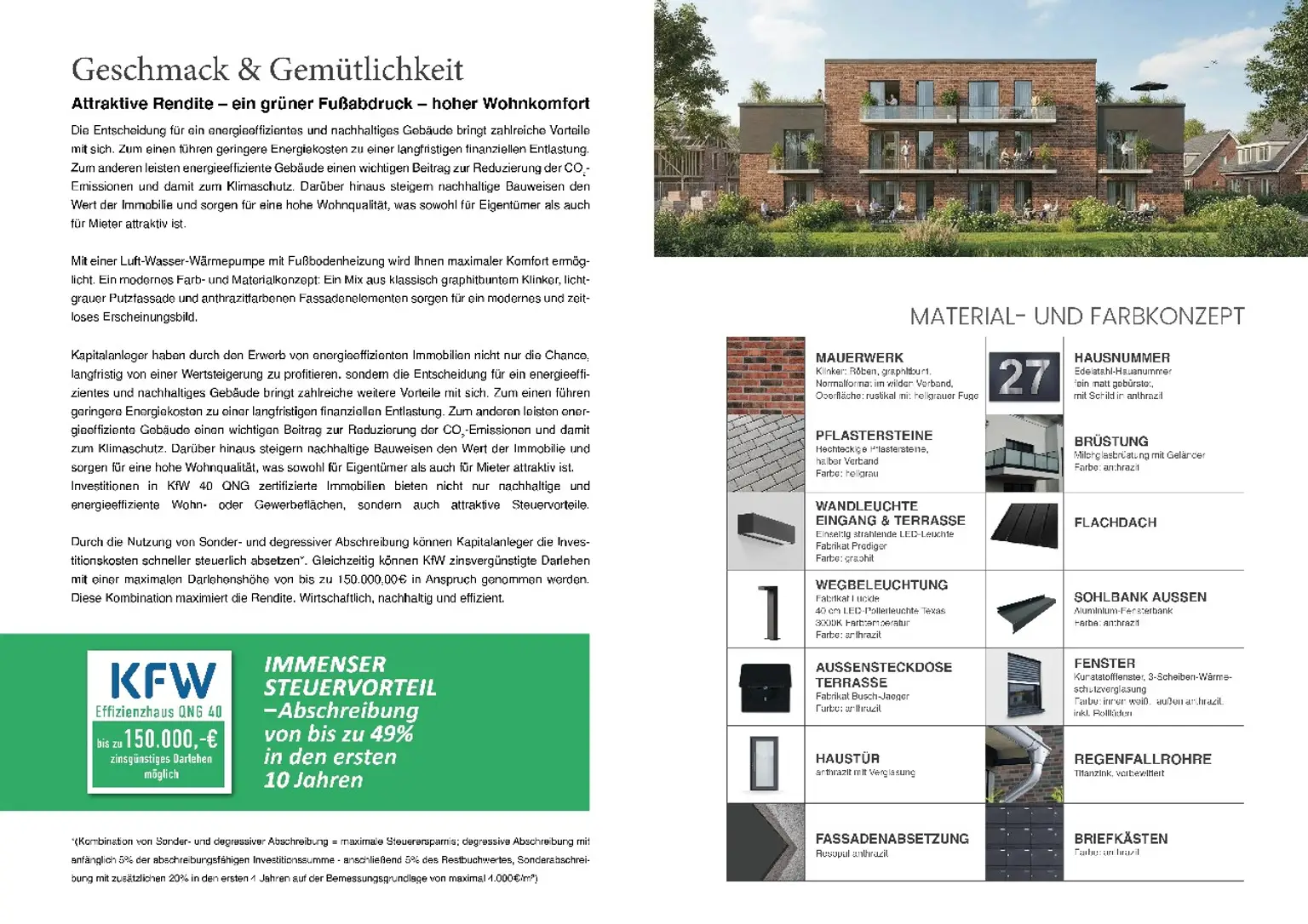 Rendite und Ausstattung