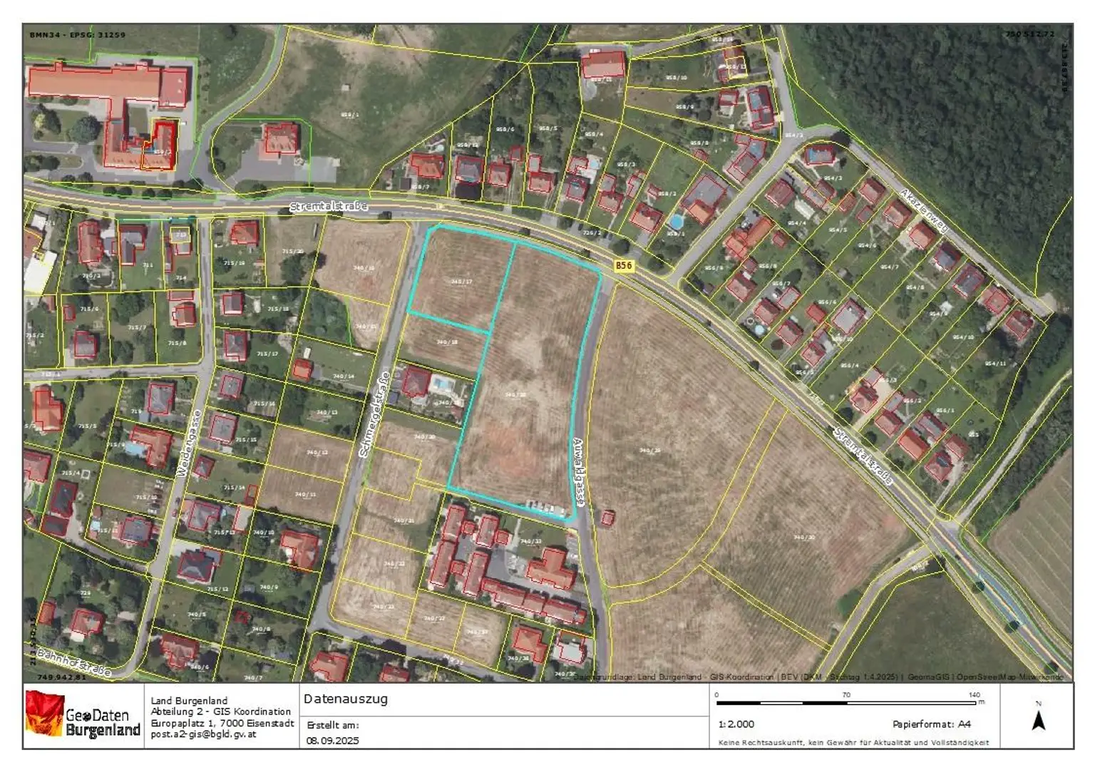 Großes Baugrundstück (ca. 1ha) in Güssinger Ortsrandlage!