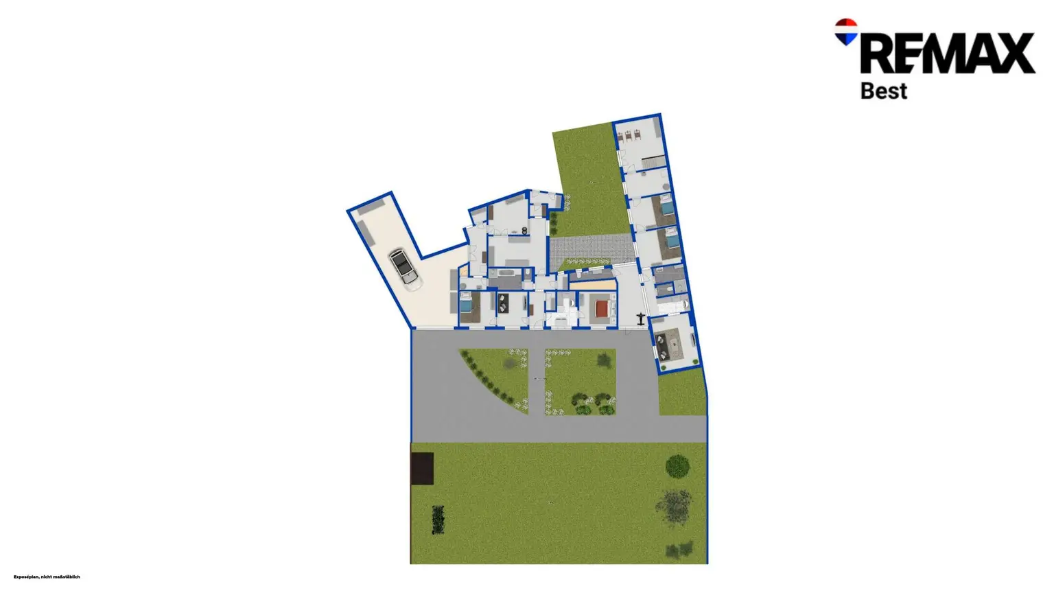 Gesamtgrundriss mit Außenbereich