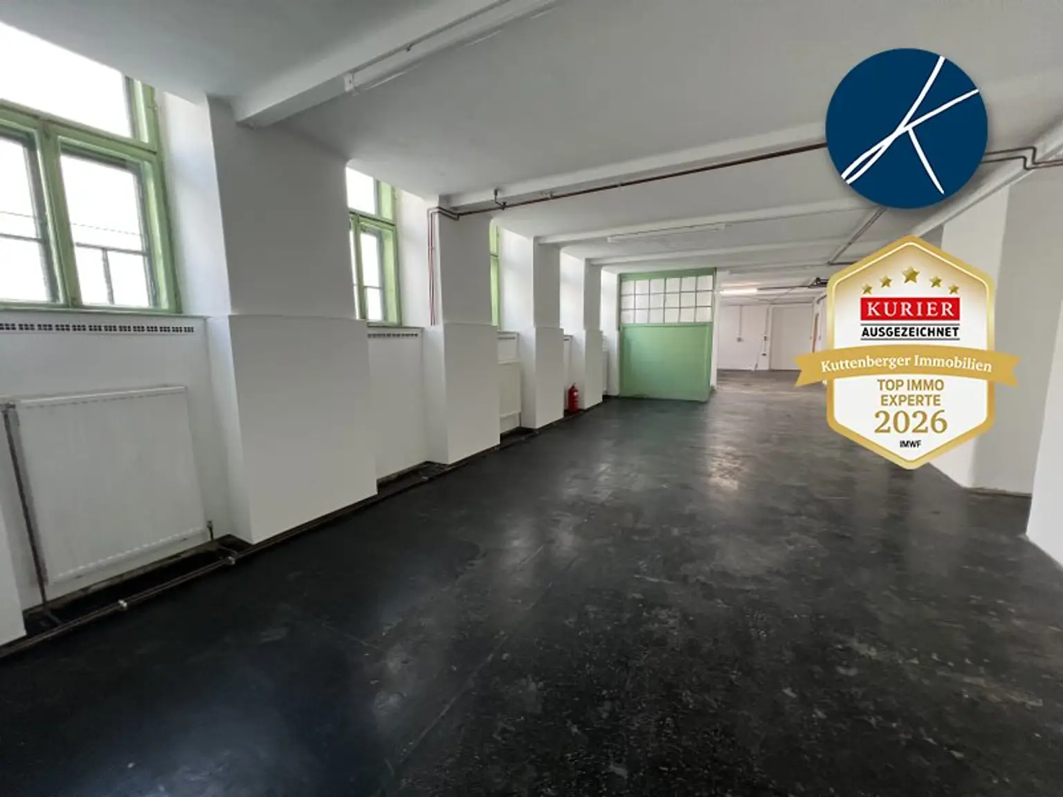 schöne Halle mit Gussasphalt