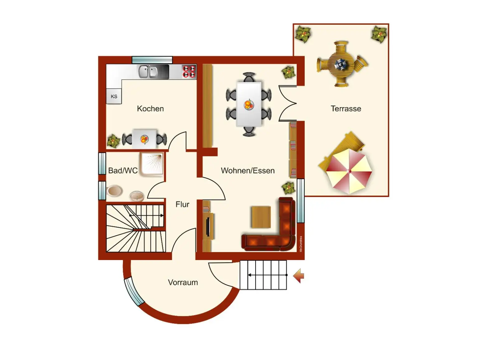 Haus auf Mietkaufvariante - Schönes ebenes Grundstück - 135m2 Wfl. - Vollkeller mit Garage - große Terrasse