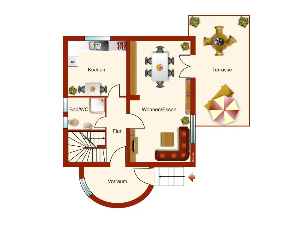 Haus auf Mietkaufvariante - Schönes ebenes Grundstück - 135m2 Wfl. - Vollkeller mit Garage - große Terrasse