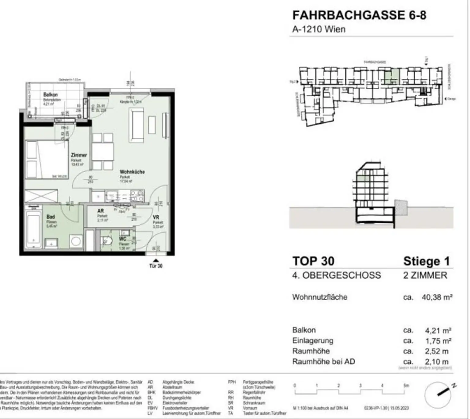 TOP NEUBAU 2-Zimmer-ERSTBEZUG mit Balkon im 4. OG in 1210 Wien! Top 1/30