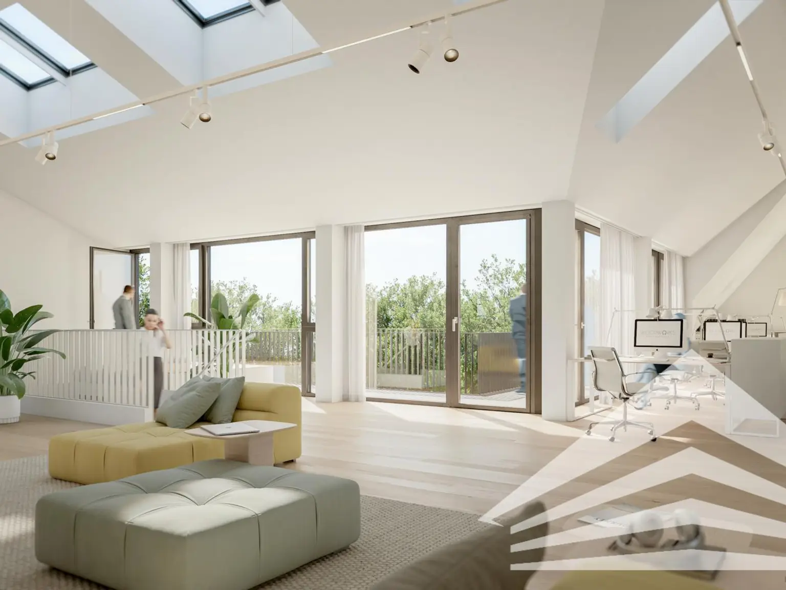 Visualisierung DG Büro innen