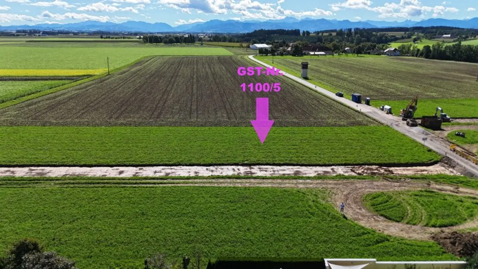 Ebene Bauparzelle mit Bergblick | Steinerkirchen Frohnhofen | GST-Nr. 1100/5