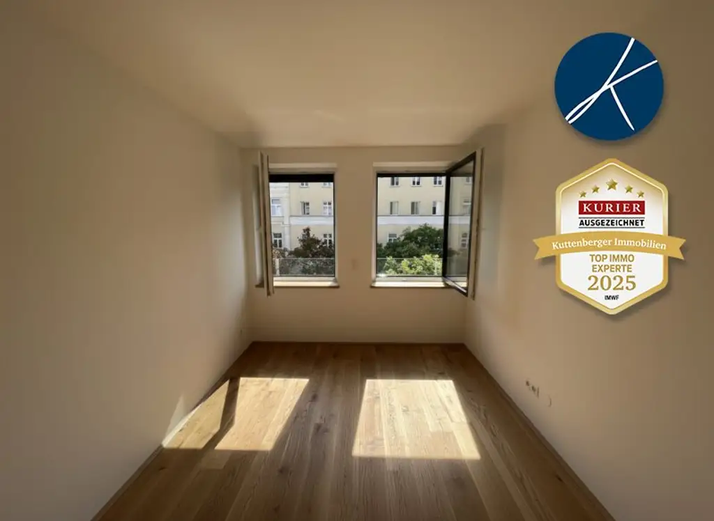 *Superprojekt: "Über den Baumwipfeln" Top 43  Erstklassige 3-Zimmer Wohnung mit Blick auf die Kastanienbäume + Innenhof-Balkon