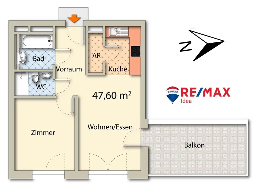 Moderne, vermietete 2-Zimmer-Wohnung mit Balkon & Tiefgarage