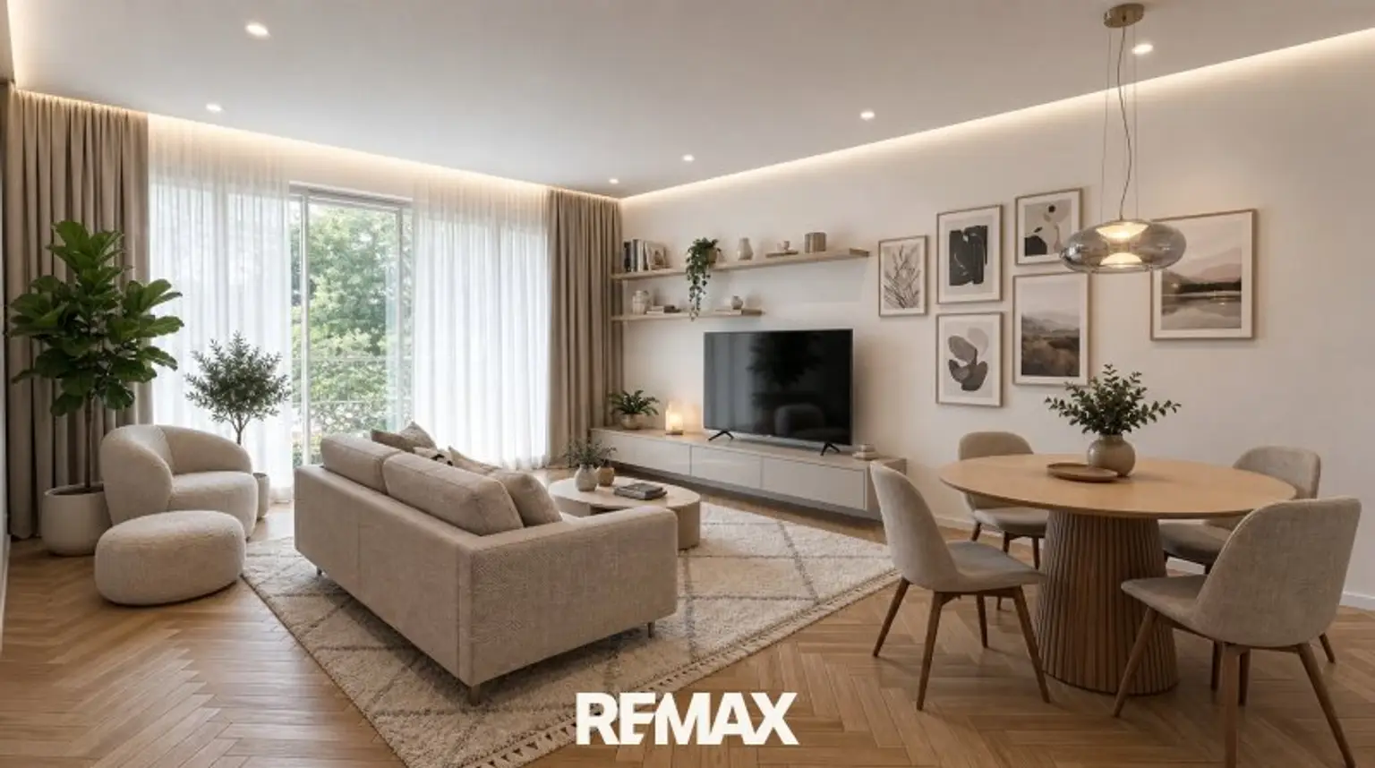 Wohnzimmer mit Loggia _ Einrichtungsbeispiel