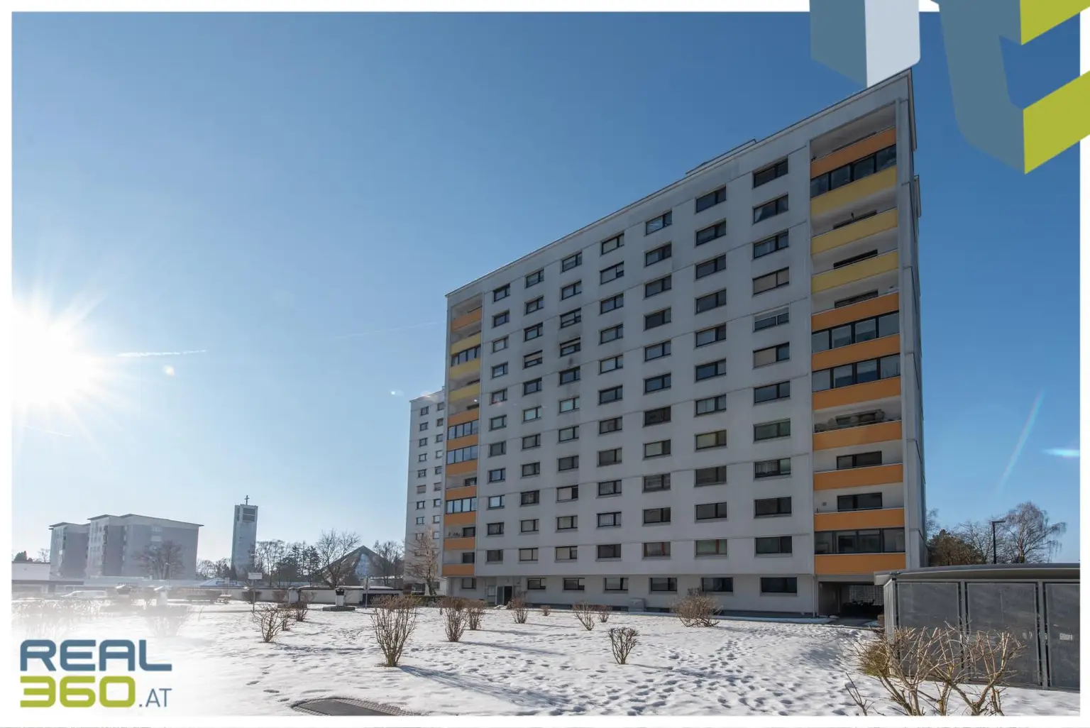 Das thermisch sanierte Gebäude von Außen