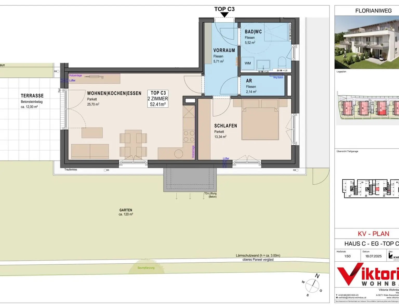 Neue 2-Zimmer Wohnung mit großen Privatgarten in Bergheim!