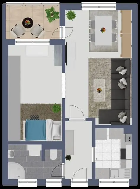 WOHNEN MIT STIL! Hochwertig eingerichtete 2 Zimmer Wohnung am Stadtrand von Baden