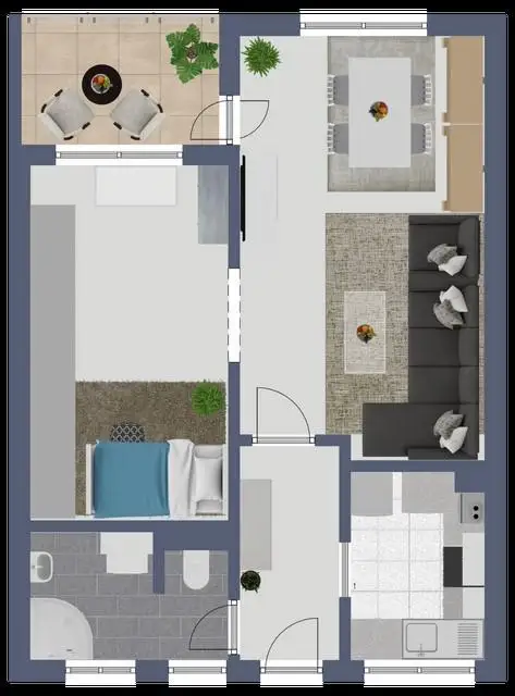WOHNEN MIT STIL! Hochwertig eingerichtete 2 Zimmer Wohnung am Stadtrand von Baden