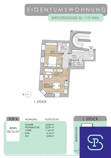 Renovierte 53m² Wohnung mit Einbauküche im renovierten Altbau - 1170 Wien