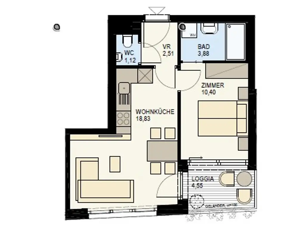 2-ZIMMER PÄRCHENHIT MIT LOGGIA