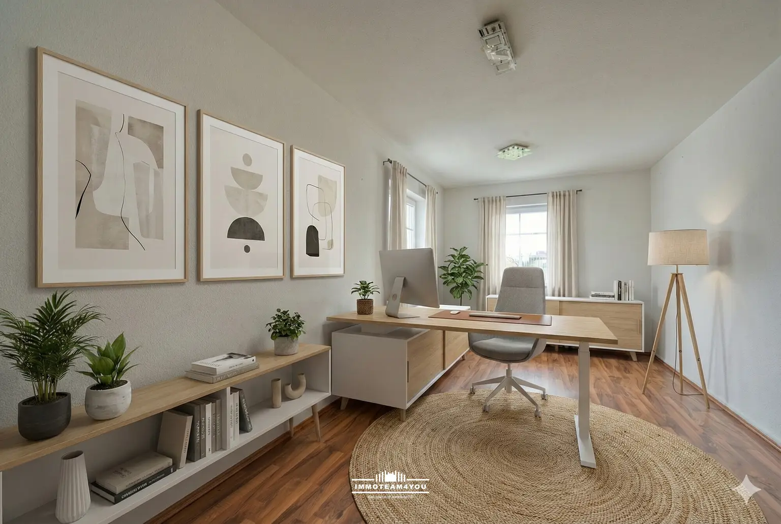 Gestaltungsvorschlag Homeoffice mit KI erstellt