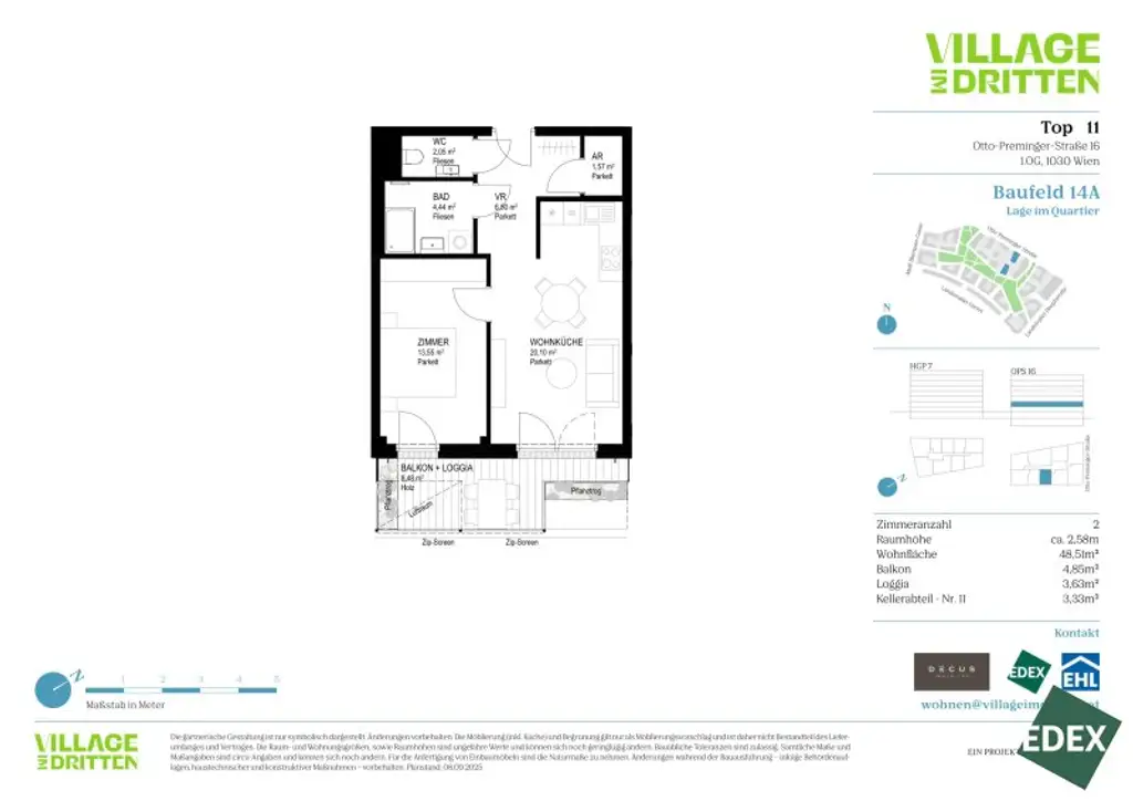 VILLAGE IM DRITTEN | MODERNE 2-ZIMMER ANLEGERWOHNUNG MIT BALKON
