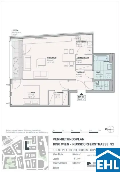2-Zimmerwohnung mit Loggia Richtung Latschkagasse