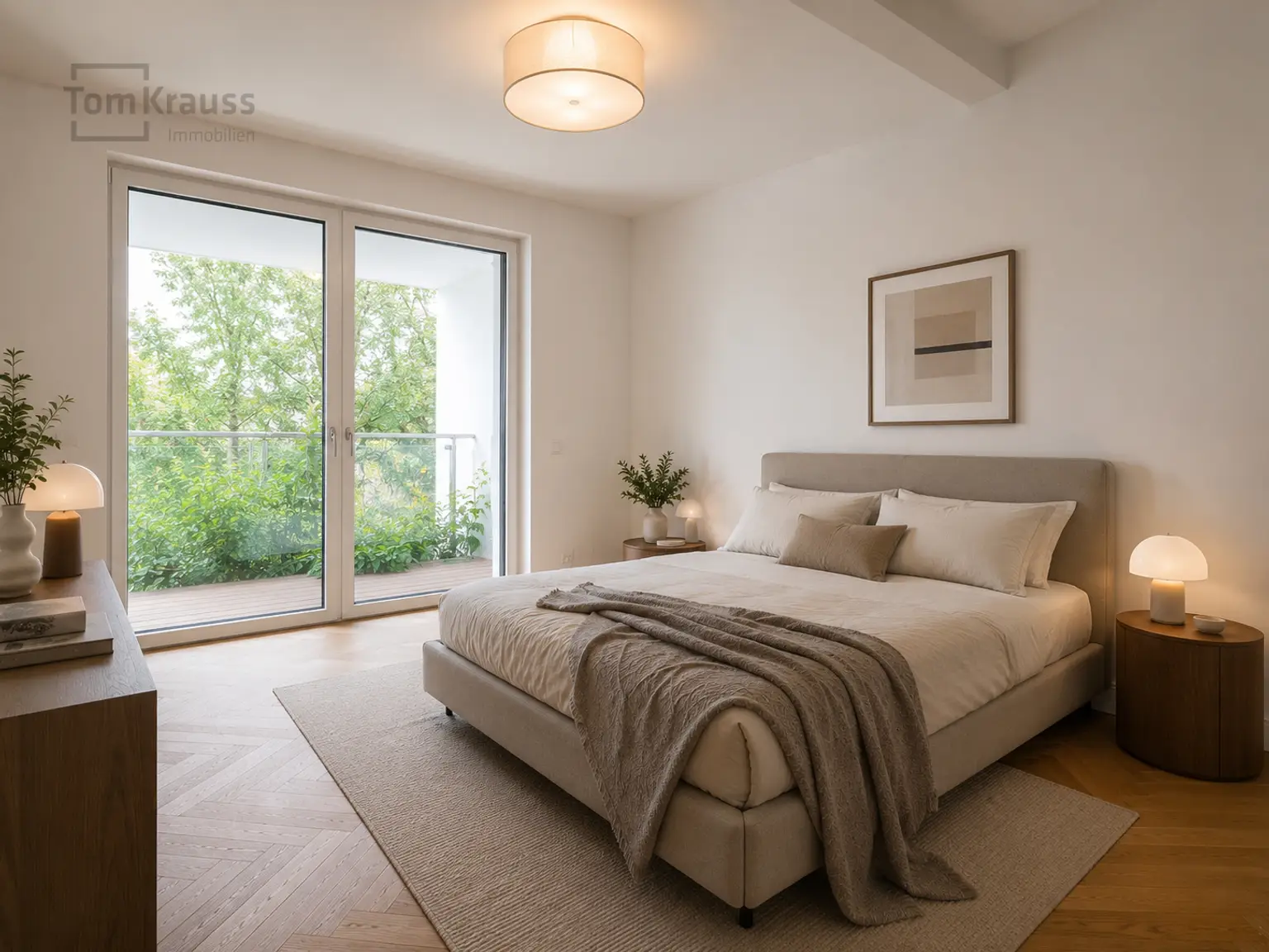 Schlafzimmer KI Staging