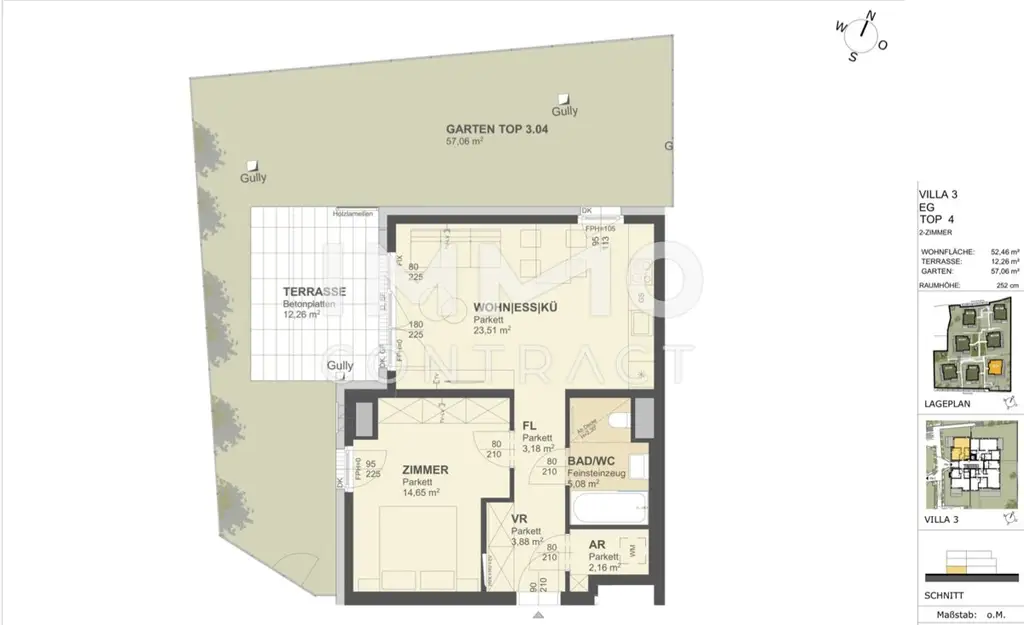 KREMSER WOHNDOMIZIL
2Zi- 52qm- Gartenwohnung, Lift, Tiefgarage, in beliebter Grünruhelage
