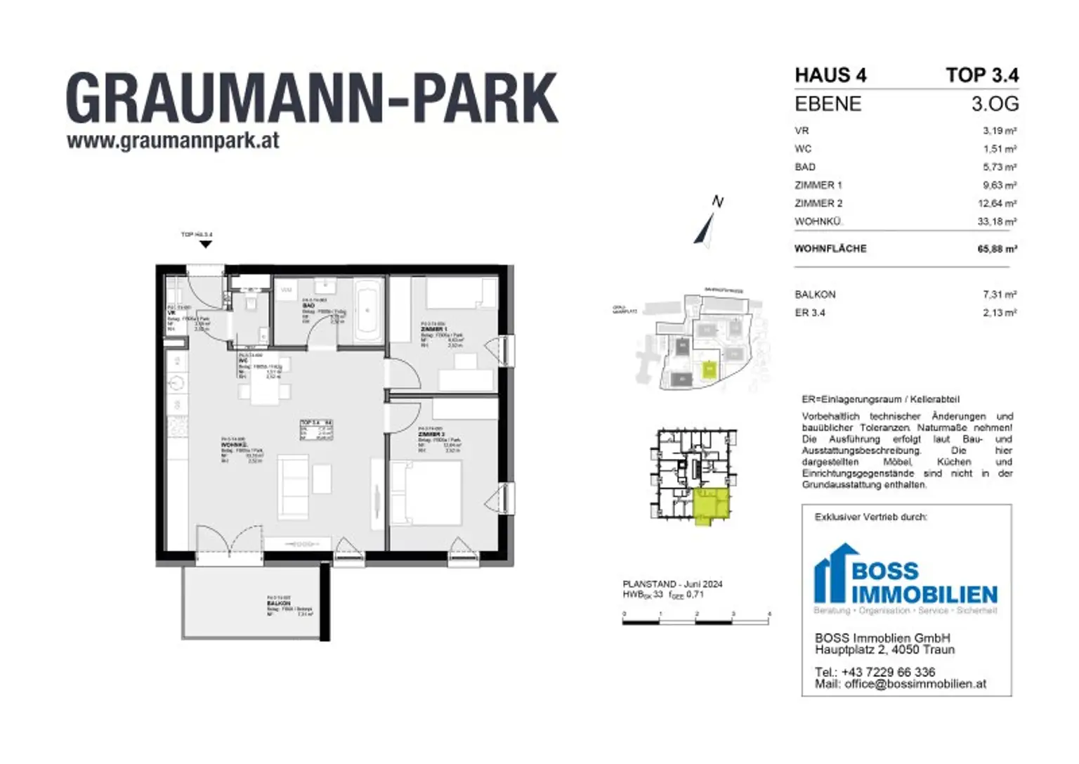 Wohnen im Park:  Neue 3-Raum Eigentumswohnung mit Kühlung direkt im Stadtzentrum