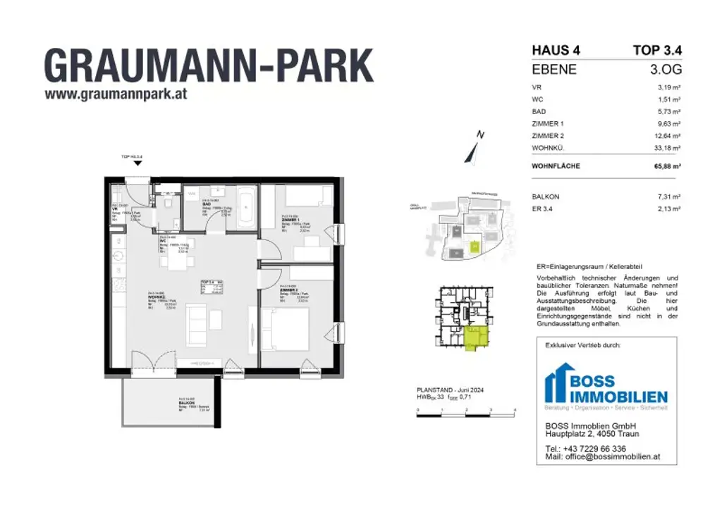 Wohnen im Park:  Neue 3-Raum Eigentumswohnung mit Kühlung direkt im Stadtzentrum