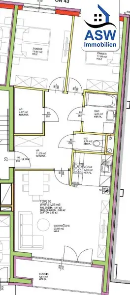 Helle 3-Zimmer Neubauwohnung mit Loggia Nähe Elterleinplatz