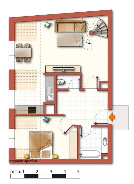 Charmante und helle Masionette-Wohnung ! Wunderschön möbliert !