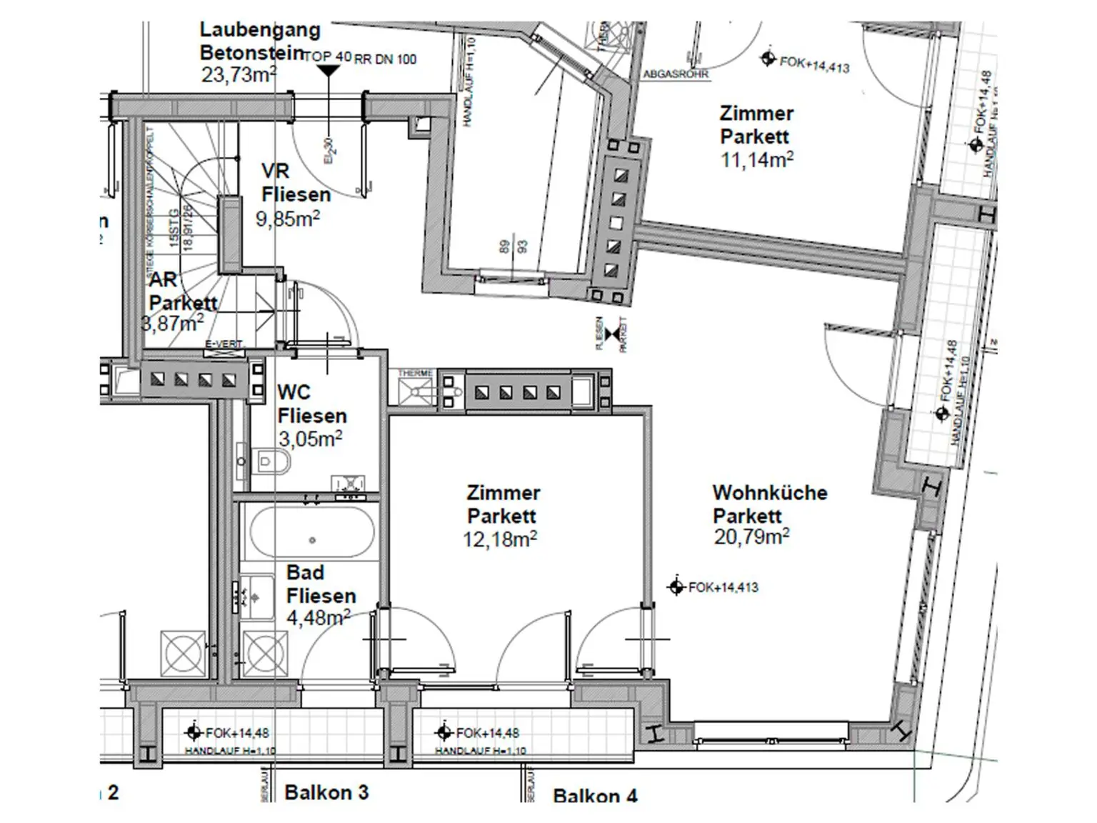 Dachgeschoss-Juwel mit Fernblick, Raumvielfalt und Terrasse in 1150 Wien