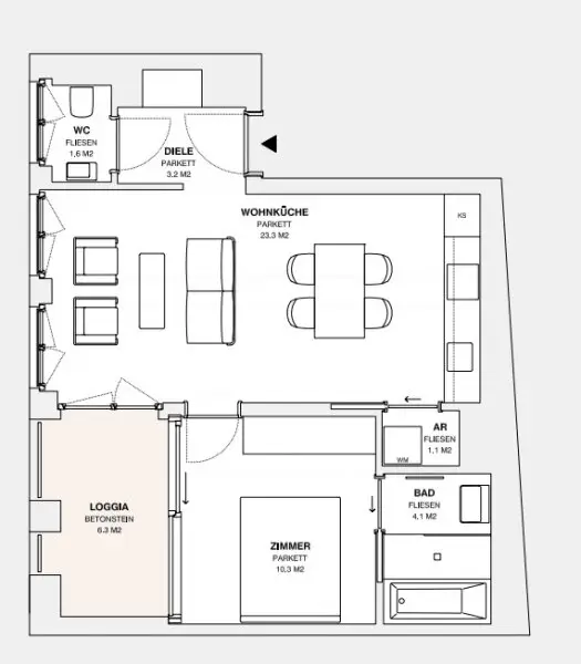 ++MOLLARD 50++ hochwertige 2-Zimmer-Wohnung mitten im Herzen der Stadt