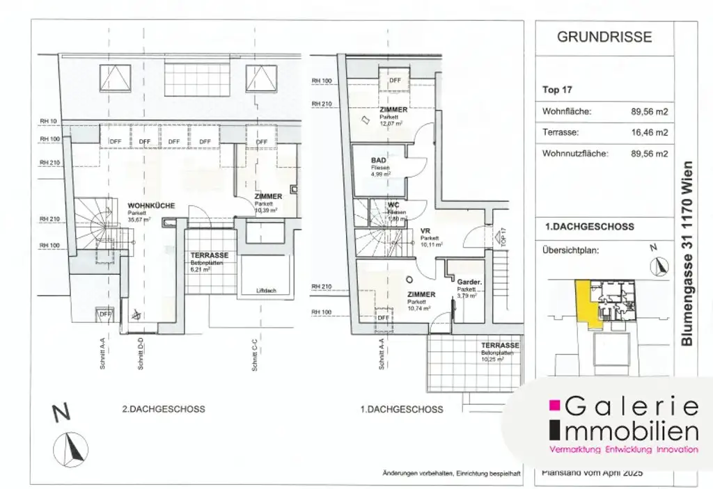 PASSIVHAUS - Barrierefreie DG-Wohnung mit 2 Terrassen - sonnig und hell - Tiefgarage