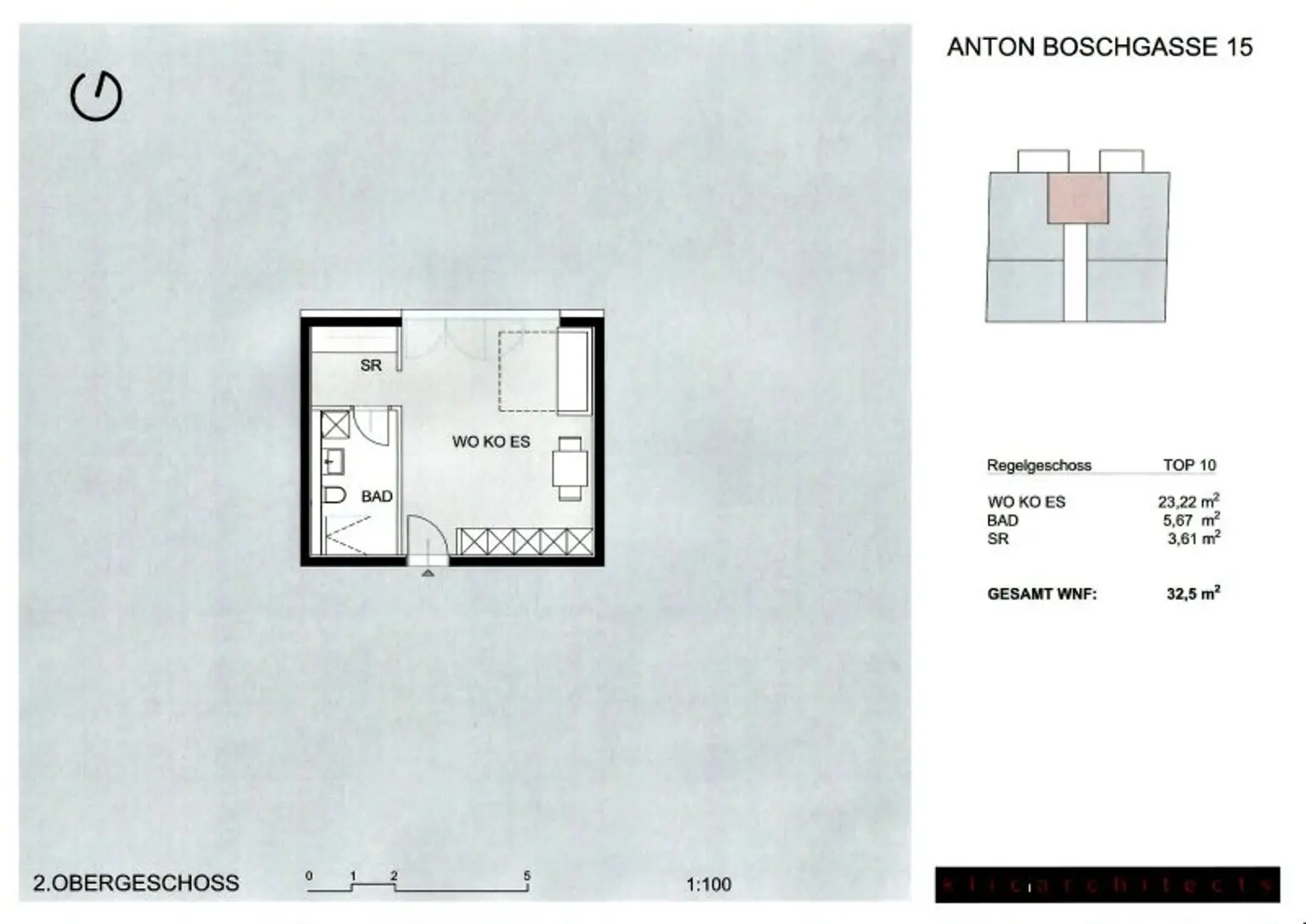 HOFRUHELAGE, JEDLESEE, 33 m2 Neubau, Einzelwohnraum, Komplettküche, Duschbad, Hofruhelage, 1. Liftstock, Anton-Bosch-Gasse