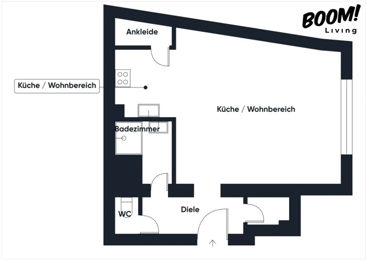 Charmante 1-Zimmer-Wohnung mit offener Küche und Innenhoflage in 1210 Wien