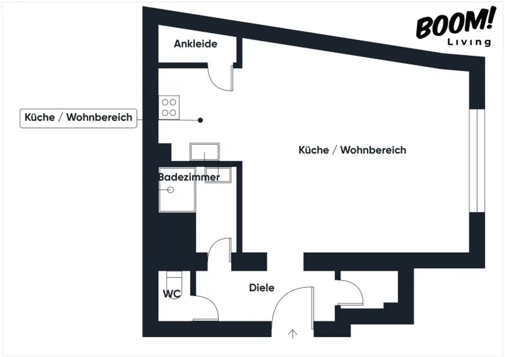 Charmante 1-Zimmer-Wohnung mit offener Küche und Innenhoflage in 1210 Wien
