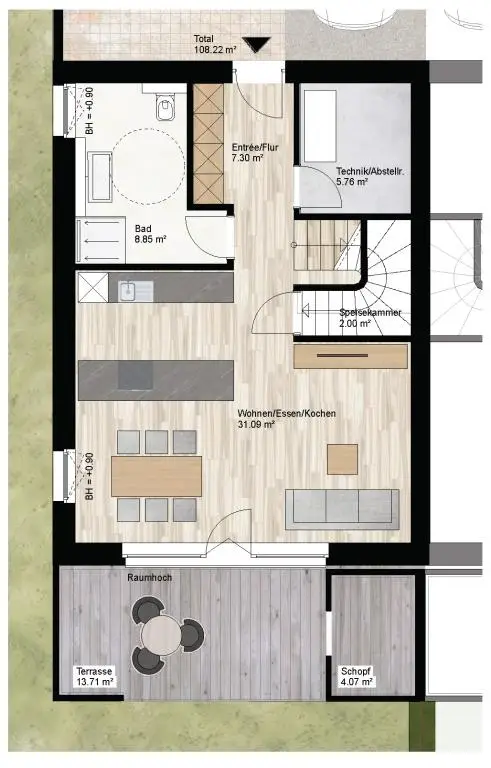 Haus F Grundriss ohne Maßstab