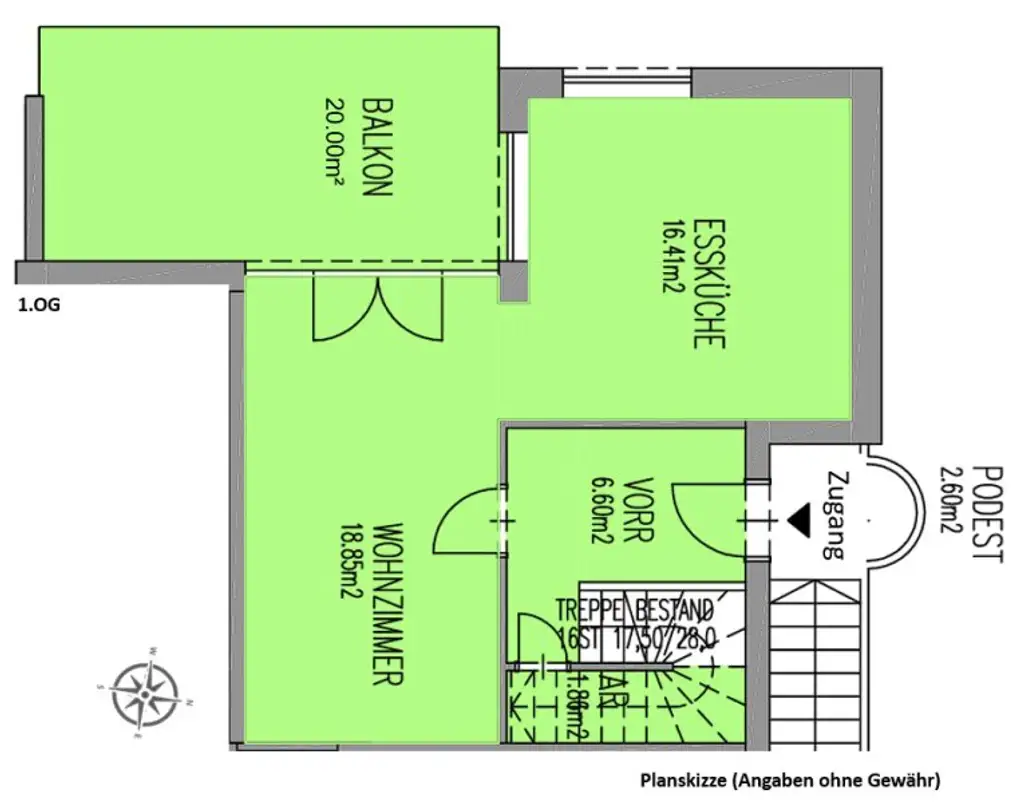 Planskizze 1.OG