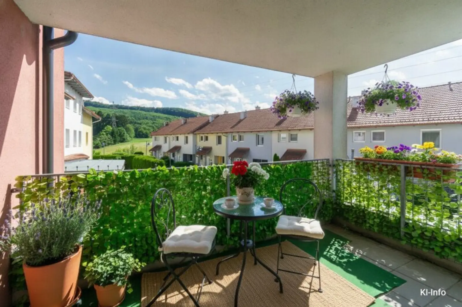 Balkon mit Grünblick