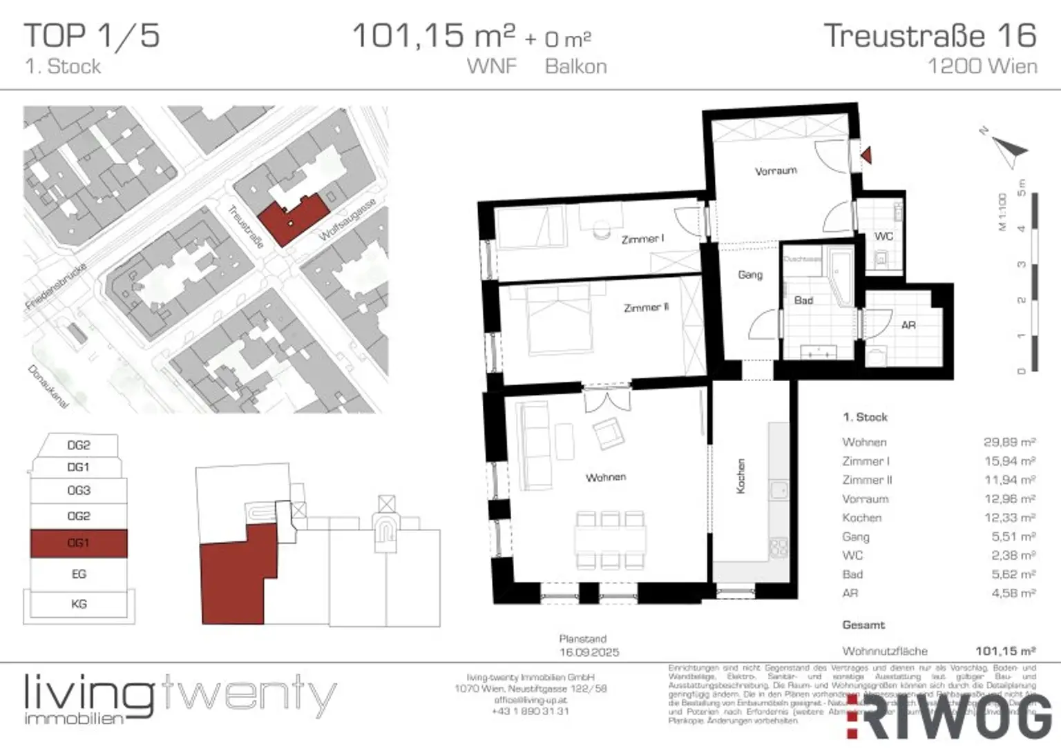 INITIATIVE TOP 100 - RAUS AUS GAS | 3-Zimmer Altbauwohnung nahe dem Augarten | Erstbezug nach Sanierung