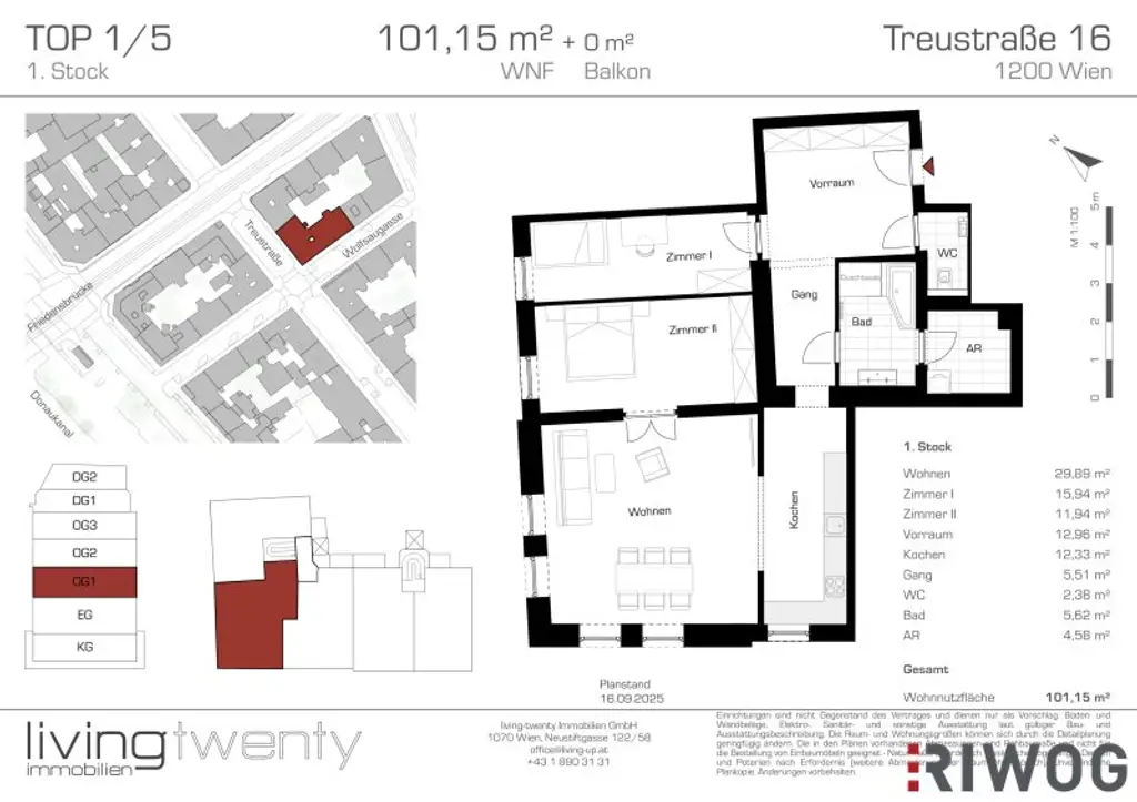 INITIATIVE TOP 100 - RAUS AUS GAS | 3-Zimmer Altbauwohnung nahe dem Augarten | Erstbezug nach Sanierung
