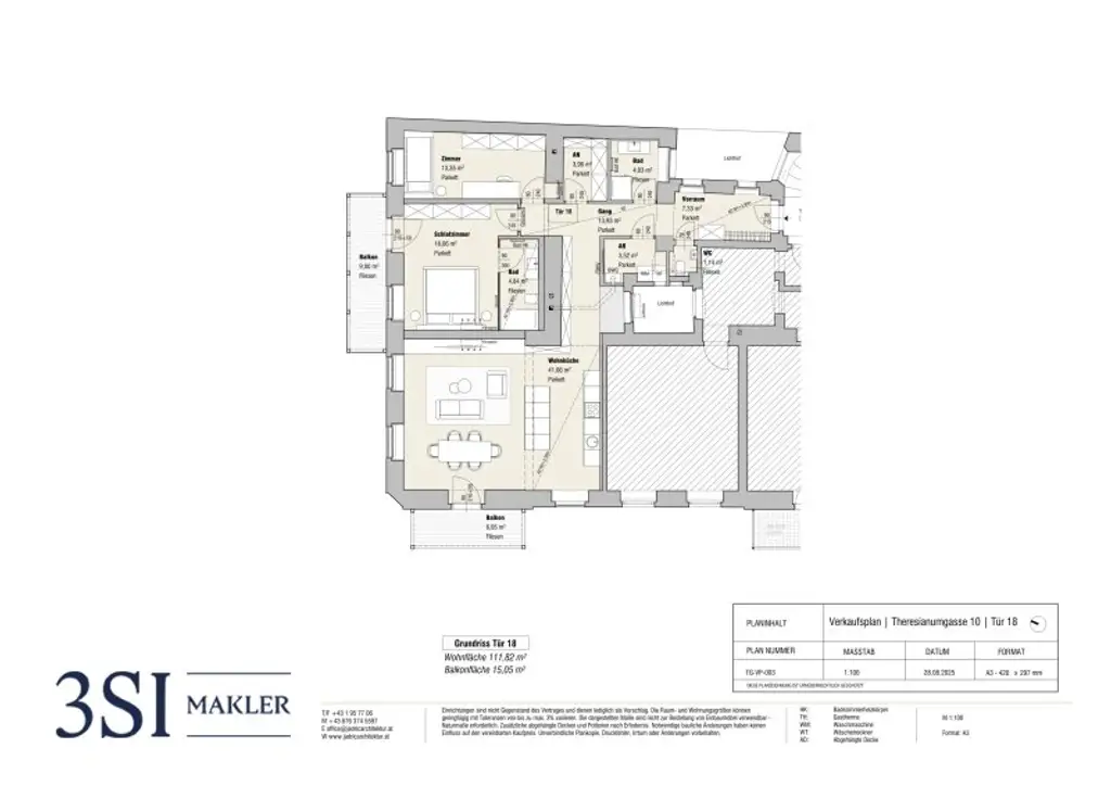 Wohnen beim Schloss Belvedere: Klimatisierter Erstbezug im Stilaltbau mit 2 Balkonen!
