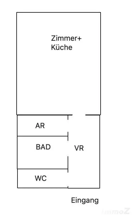 1 Zimmer mit möblierter Küche und Möbeln in Übelbach