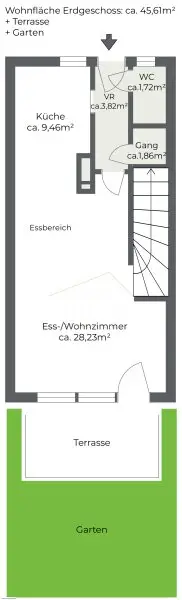 Gießhübl. Ruhe. Architektur.  Reihenhaus mit Garten