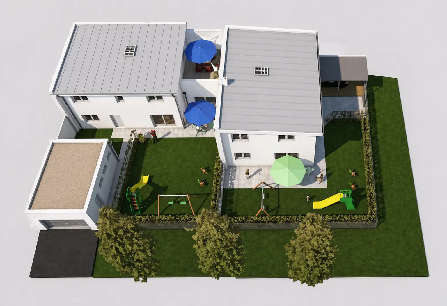 Wohnen mit Stil in Sigleß – Garage, Garten und Dachterrasse inklusive