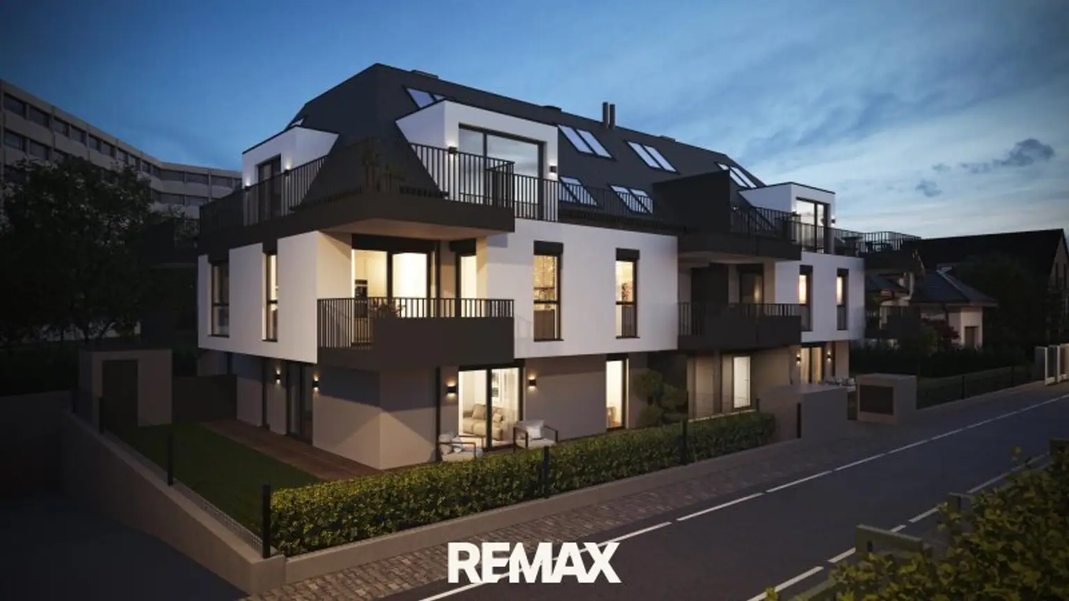 Visualisierung Haus Nachtansicht