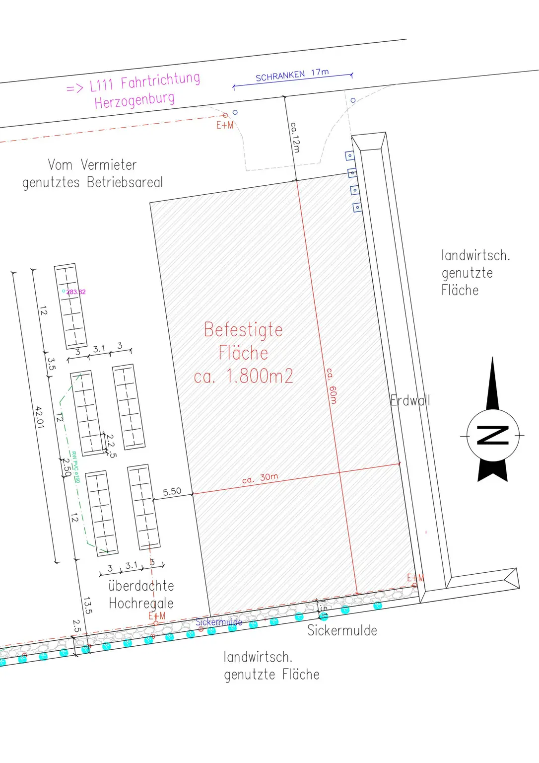 Skizze für Platzvermietung