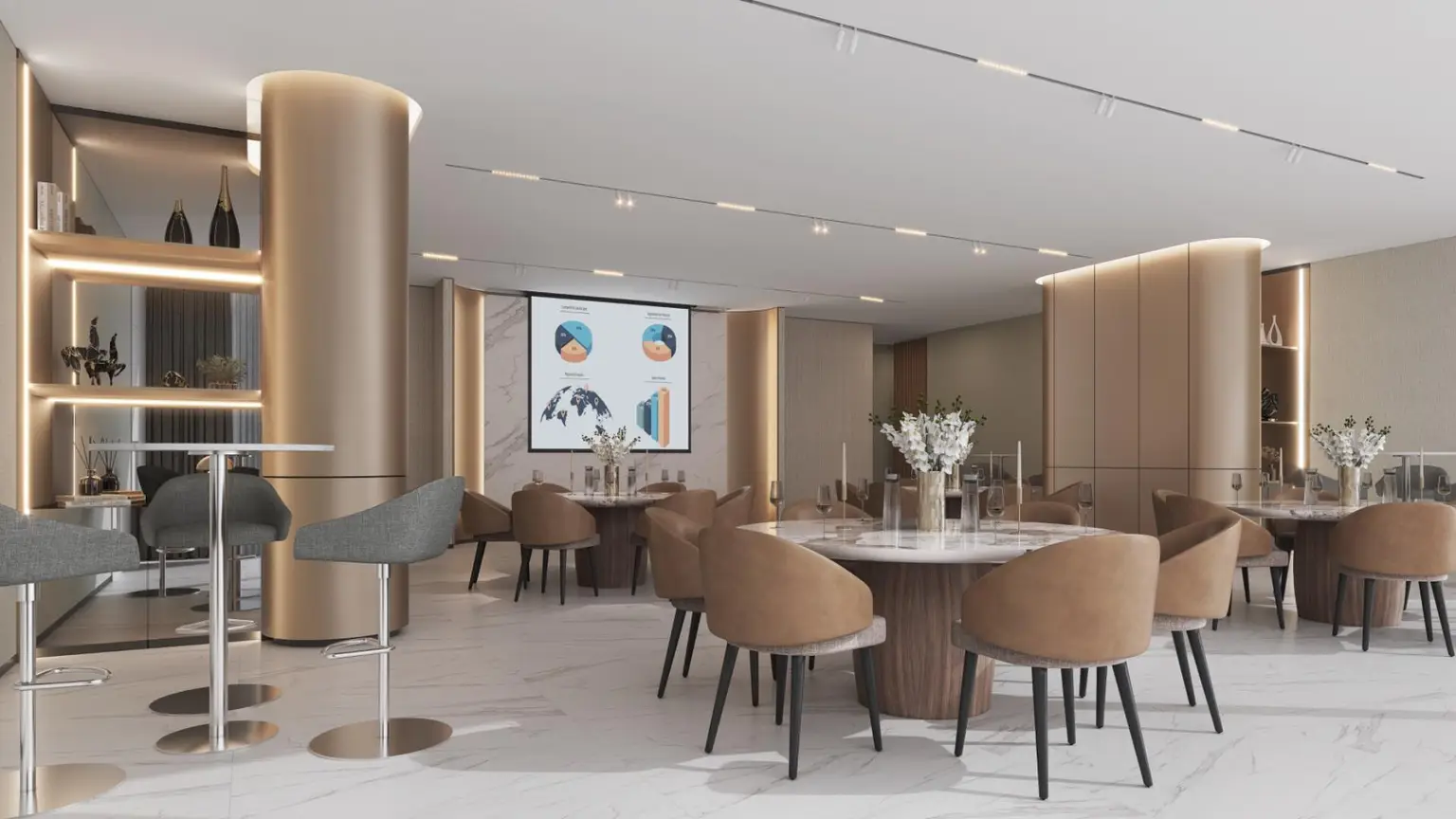 Wohnzimmer bei größeren Apartments