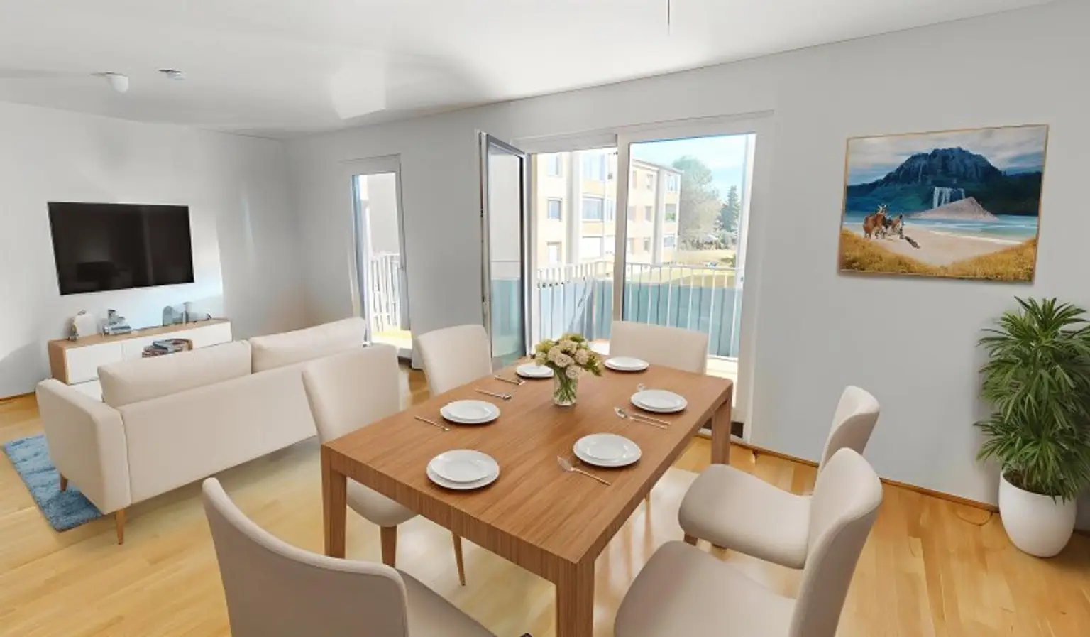 3 Zimmer-Wohnung mit Balkon am Fuße des Bisambergs