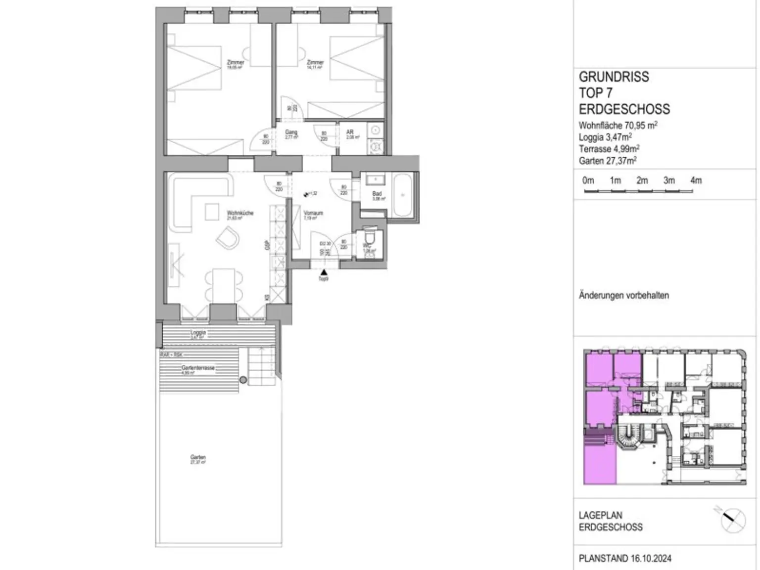 ERSTBEZUG ! Hochwertig generalsanierte 3 Zimmer miz TERRASSE UND GARTEN )Top 07)