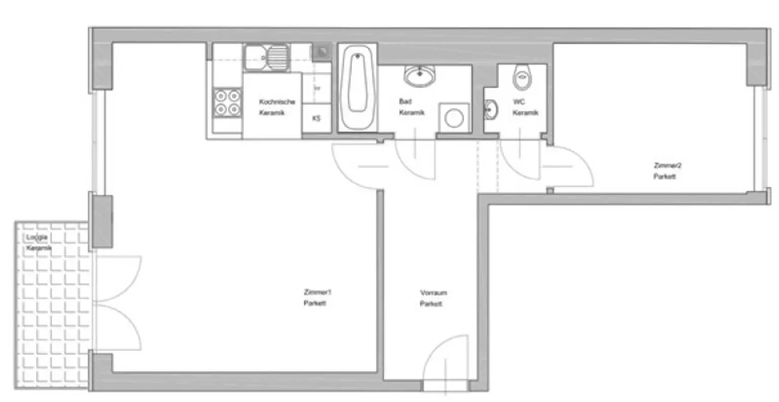 U1-NÄHE, gepflegte 68 m2 Neubau inkl. 4 m2 Loggia, 2 Zimmer, Wannenbad, Parketten, 2. Liftstock, Humboldtgasse